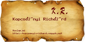 Kopcsányi Richárd névjegykártya